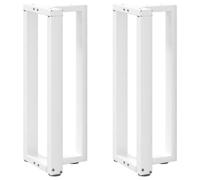 vidaXL Patas para consola en forma de T (2 unidades), color blanco, 25 x 28 x (72-73) cm, acero