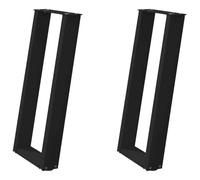 vidaXL Patas para Consola en Forma de U (2 Unidades), Color Negro, 28 x (72-73) cm, Acero