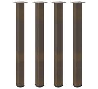 vidaXL Patas para mesa de centro 4 uds acero acero natural 90-92 cm, pata de mesa, pata de mesa de metal, pata de mueble, pata de mesa de muebles