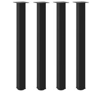 vidaXL Patas para mesa de bar (4 unidades), color negro, 100-102 cm, acero