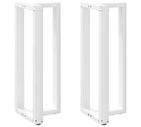 vidaXL Patas de mesa bar forma T 2 uds acero blanco 50x35x(100-101) cm, pata de mesa, pata de mesa de metal, pata de mueble, pata de mesa de muebles