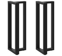 vidaXL Patas para mesa de bar en forma de T (2 unidades), color negro, 40 x 35 x (110-111) cm, acero