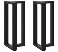 vidaXL Patas para Mesa de Bar en Forma de T (2 Unidades), Color Negro, 50 x 35 x (90-91) cm, Acero