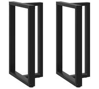 vidaXL Patas para mesa de bar en forma de T (2 unidades), color negro, 60 x 35 x (100-101) cm, acero