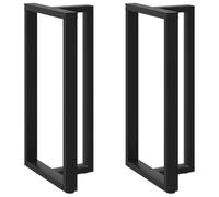 vidaXL Patas para mesa de bar en forma de T – 2 unidades, negro, acero, 60 x 35 x (110-111) cm