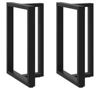 vidaXL Patas para mesa de bar en forma de T (2 unidades), color negro, 60 x 35 x (90-91) cm, acero