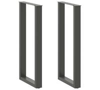 vidaXL Patas para Mesa de Bar en Forma de U (2 Unidades), Antracita, 40 x (100-101) cm, Acero