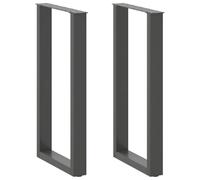 vidaXL Patas para Mesa de Bar en Forma de U (2 Unidades), Antracita, 50 x (90-91) cm, Acero