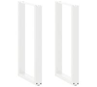vidaXL Patas para Mesa de Bar en Forma de U (2 Unidades), Color Blanco, 40 x (90-91) cm, Acero