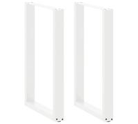 vidaXL Patas para Mesa de Bar en Forma de U (2 Unidades), Color Blanco, 60 x (90-91) cm, Acero