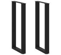 vidaXL Patas para Mesa de Bar en Forma de U (2 Unidades), Color Negro, 40 x 100-101 cm, Acero