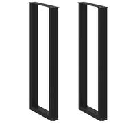 vidaXL Patas para Mesa de Bar en Forma de U (2 Unidades), Color Negro, 40 x 110-111 cm, Acero