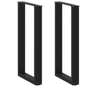 vidaXL Patas de mesa de centro forma U 2uds acero negro 40x(90-91) cm