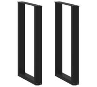 vidaXL Patas de mesa de centro forma U 2uds acero negro 50x(90-91) cm