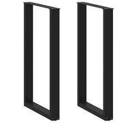 vidaXL Patas para Mesa de Bar en Forma de U (2 Unidades), Color Negro, 60 x 100-101 cm, Acero