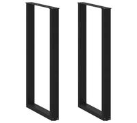 vidaXL Patas para Mesa de Bar en Forma de U (2 Unidades), Color Negro, 60 x 110-111 cm, Acero