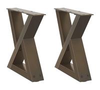vidaXL Patas para Mesa de Centro (2 Unidades), Acero Natural, 30 x (30-31,3) cm.