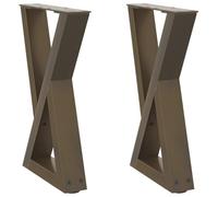 vidaXL Patas para Mesa de Centro (2 Unidades), Acero Natural, 38 x 42-43,3 cm.