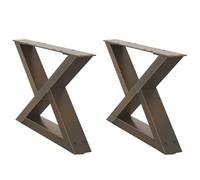 vidaXL Patas para Mesa de Centro (2 Unidades), Acero Natural, 50 x (30-31,3) cm.