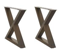 vidaXL Patas para mesa de centro (2 unidades, acero natural, 60 x 42-43,3 cm)