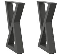 vidaXL Patas para mesa de centro (2 unidades), antracita, 38 x (42-43,3) cm, acero