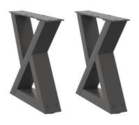 vidaXL Patas para Mesa de Centro (2 Unidades), Antracita, 40 x (30-31,3) cm, Acero