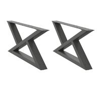 vidaXL Patas para Mesa de Centro (2 Unidades), Antracita, 70 x (30-31,3) cm, Acero