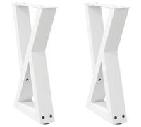 vidaXL Patas para Mesa de Centro (2 Unidades), Color Blanco, 28 x (42-43,3) cm, Acero