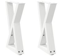 vidaXL Patas para mesa de centro 2 unidades Blanco Acero 38 x (42-43,3) cm