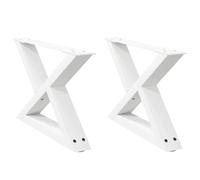vidaXL Patas para Mesa de Centro (2 Unidades), Color Blanco, 50 x (30-31,3) cm, Acero