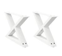 vidaXL Patas para Mesa de Centro (2 Unidades), Color Blanco, 60 x (30-31,3) cm, Acero