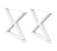 vidaXL Patas para Mesa de Centro (2 Unidades), Color Blanco, 70 x (42-43,3) cm, Acero