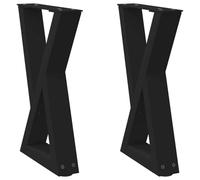 vidaXL Patas para Mesa de Centro (2 Unidades), Color Negro, 28 x 42-43,3 cm, Acero