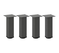 vidaXL Patas para Mesa de Centro (4 Unidades), Antracita, 42-44 cm, Acero
