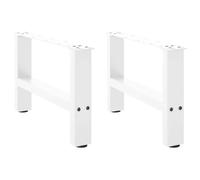 vidaXL Patas para mesa de centro blancas (2 unidades, 50 x 30-31 cm, acero)