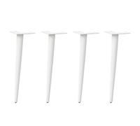 vidaXL Patas para mesa de centro cónicas (4 unidades), color blanco, 30-31 cm, acero
