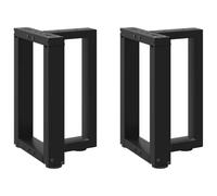 vidaXL Patas para mesa de centro en forma de T (2 unidades), color negro, 38 x 25 x (42-43) cm, acero