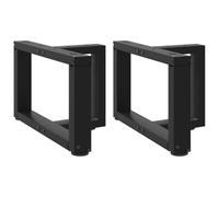vidaXL Patas para mesa de centro en forma de T (2 unidades), color negro, 40 x 25 x (30-31) cm, acero