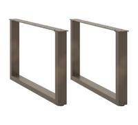 vidaXL Patas para Mesa de Centro en Forma de U (2 Unidades, Acero Natural, 60 x 42-43 cm)