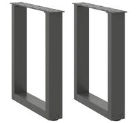 vidaXL Patas para Mesa de Centro en Forma de U (2 Unidades), Antracita, 28 x (42-43) cm, Acero