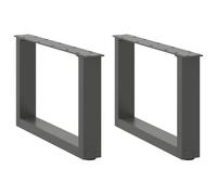 vidaXL Patas para Mesa de Centro en Forma de U (2 Unidades), Antracita, 50 x (30-31) cm, Acero
