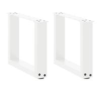 vidaXL Patas para mesa de centro en forma de U (2 unidades), color blanco, 40 x (30-31) cm, acero