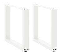 vidaXL Patas para Mesa de Centro en Forma de U (2 Unidades), Color Blanco, 50 x (42-43) cm, Acero