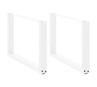 vidaXL Patas para Mesa de Centro en Forma de U (2 Unidades), Color Blanco, 60 x (42-43) cm, Acero