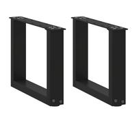 vidaXL Patas para mesa de centro en forma de U (2 unidades), color negro, 40 x (30-31) cm, acero
