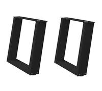vidaXL Patas para Mesa de Centro en Forma de U (2 Unidades), Color Negro, 50 x (42-43) cm, Acero