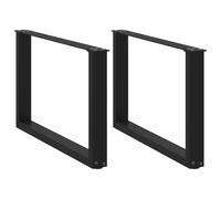 vidaXL Patas para mesa de centro en forma de U (2 unidades), color negro, 70 x (42-43) cm, acero