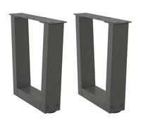 vidaXL Patas para Mesa de Centro en Forma de V (2 Unidades), Antracita, 30 x (30-31,3) cm, Acero