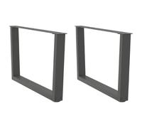 vidaXL Patas para mesa de centro en forma de V, 2 unidades, antracita, 70 x (42-43,3) cm, acero