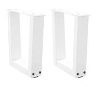 vidaXL Patas para Mesa de Centro en Forma de V (2 Unidades), Color Blanco, 30 x (30-31,3) cm, Acero